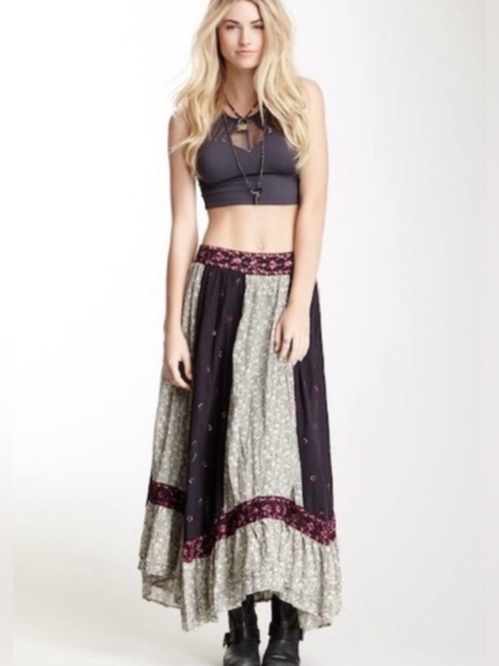 Free People Sushi Voile Heirloom Maxi Skirt